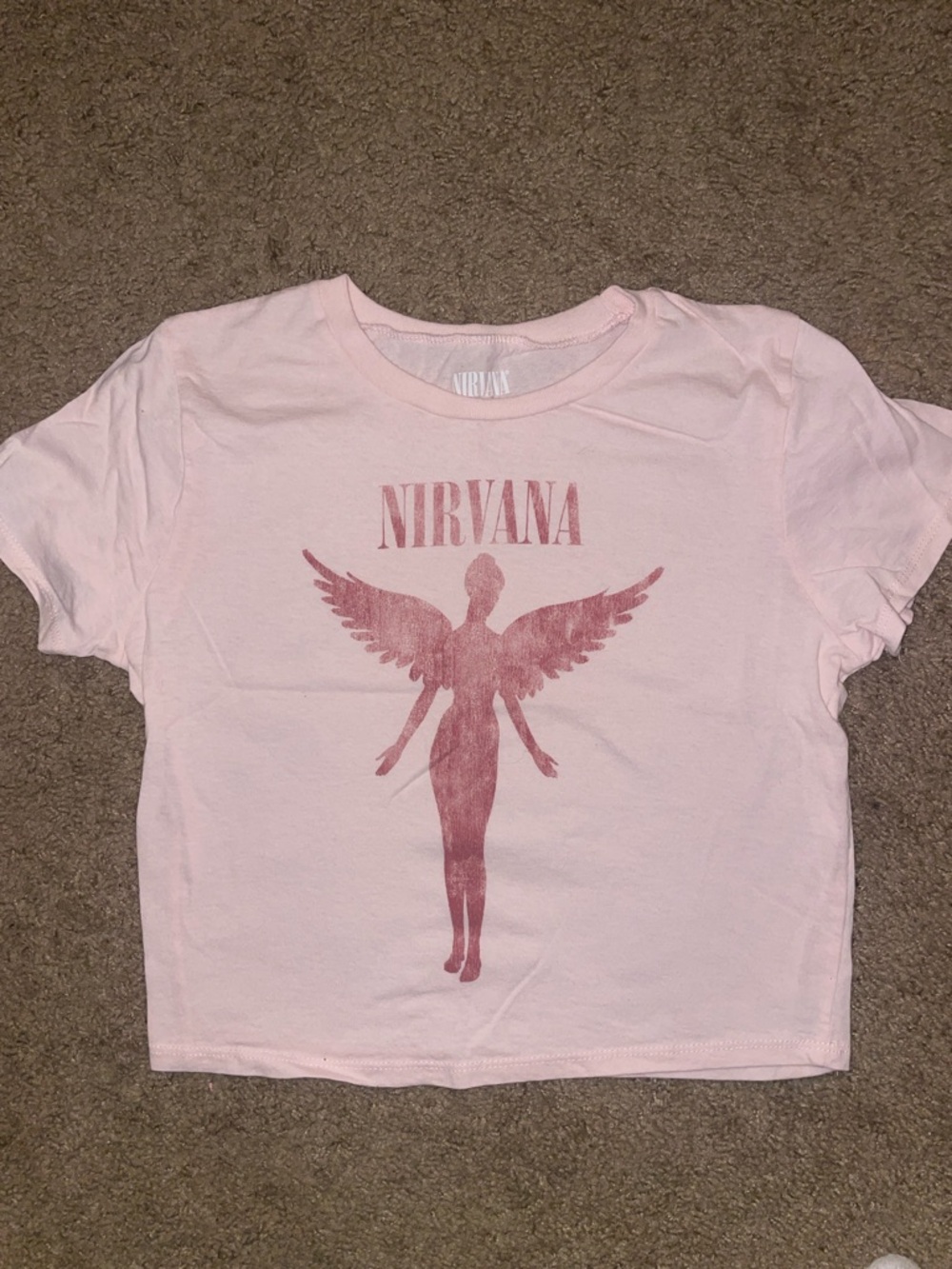 NIRVANA Light Pink Women’s Crop Tee
